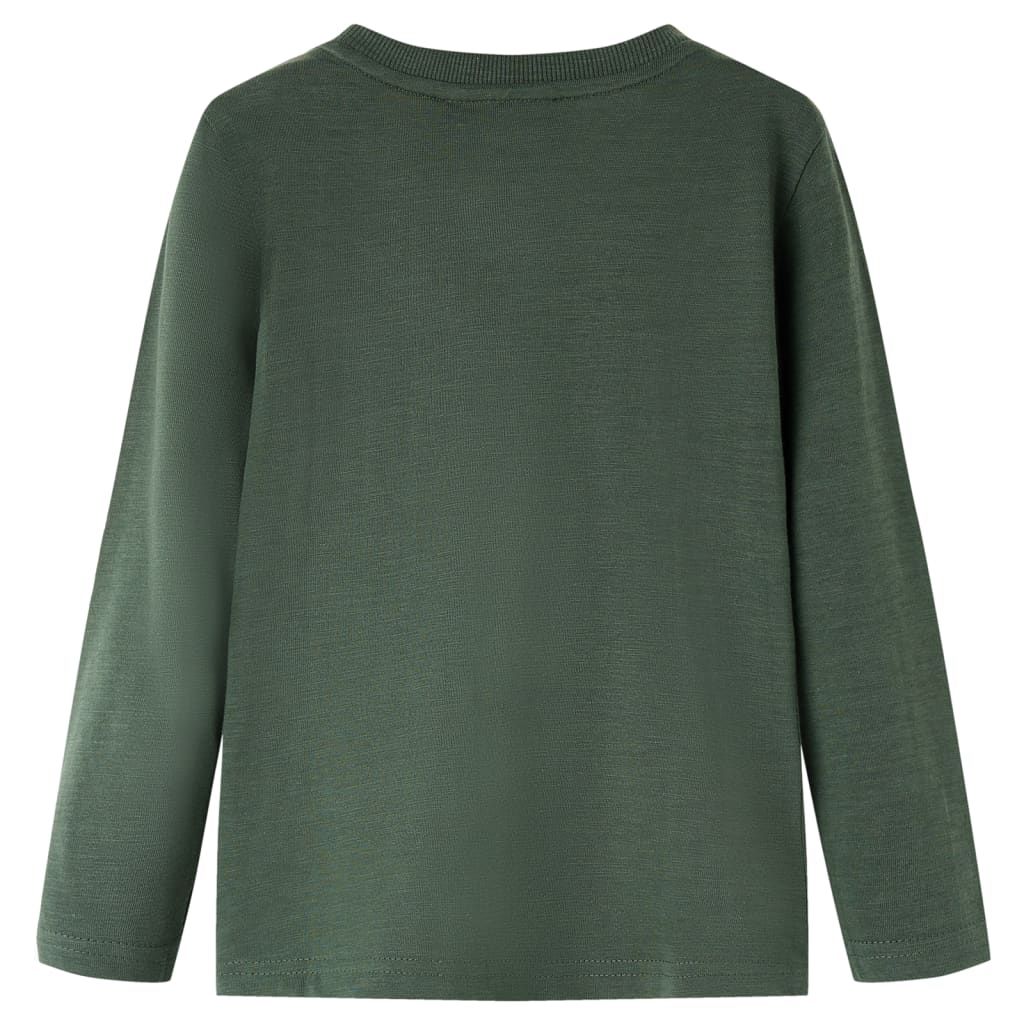 Maglietta da Bambino a Maniche Lunghe Verde Scuro 104 vidaXL