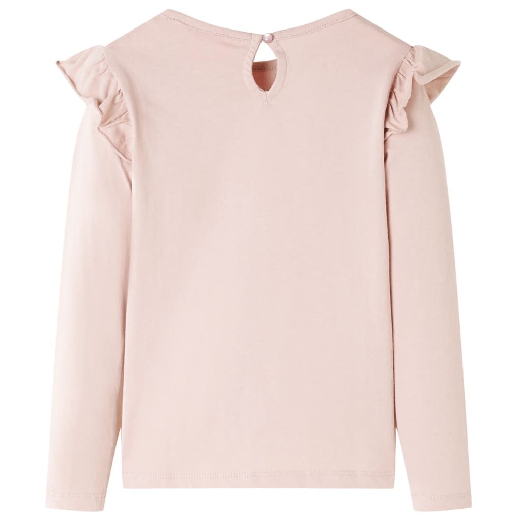 Maglietta da Bambina a Maniche Lunghe Rosa 128 vidaXL