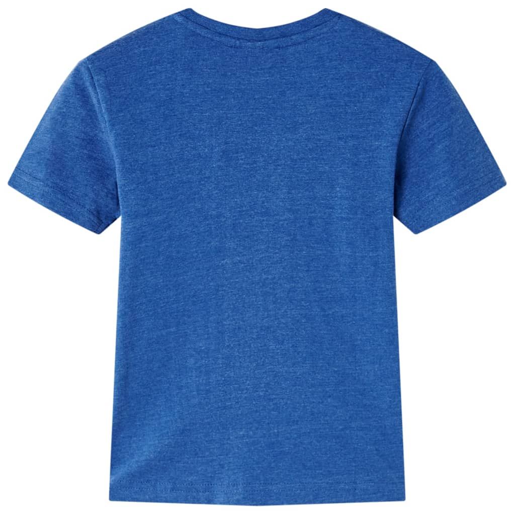 Maglietta da Bambino Blu Scuro Mélange 128 vidaXL