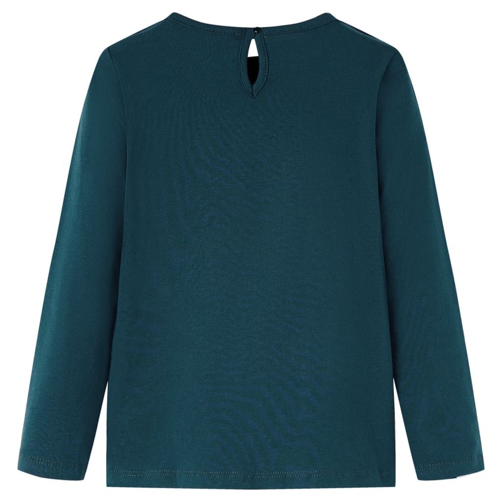 Maglietta per Bambini a Maniche Lunghe Verde Scuro 128 vidaXL