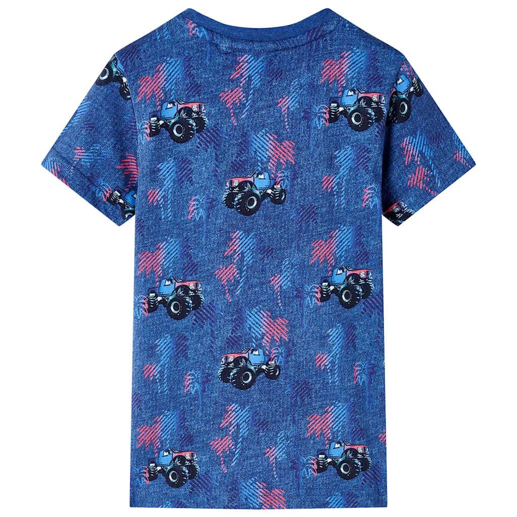 Maglietta da Bambino Blu Scuro Mélange 104 vidaXL