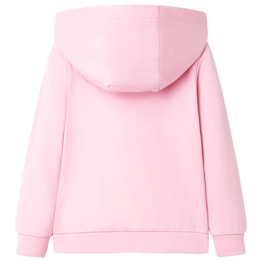 Felpa con Cappuccio e Cerniera da Bambina Rosa Brillante 92 vidaXL