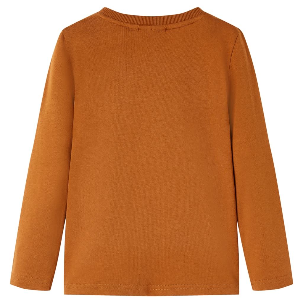 Maglietta da Bambina a Maniche Lunghe Cognac 116 vidaXL