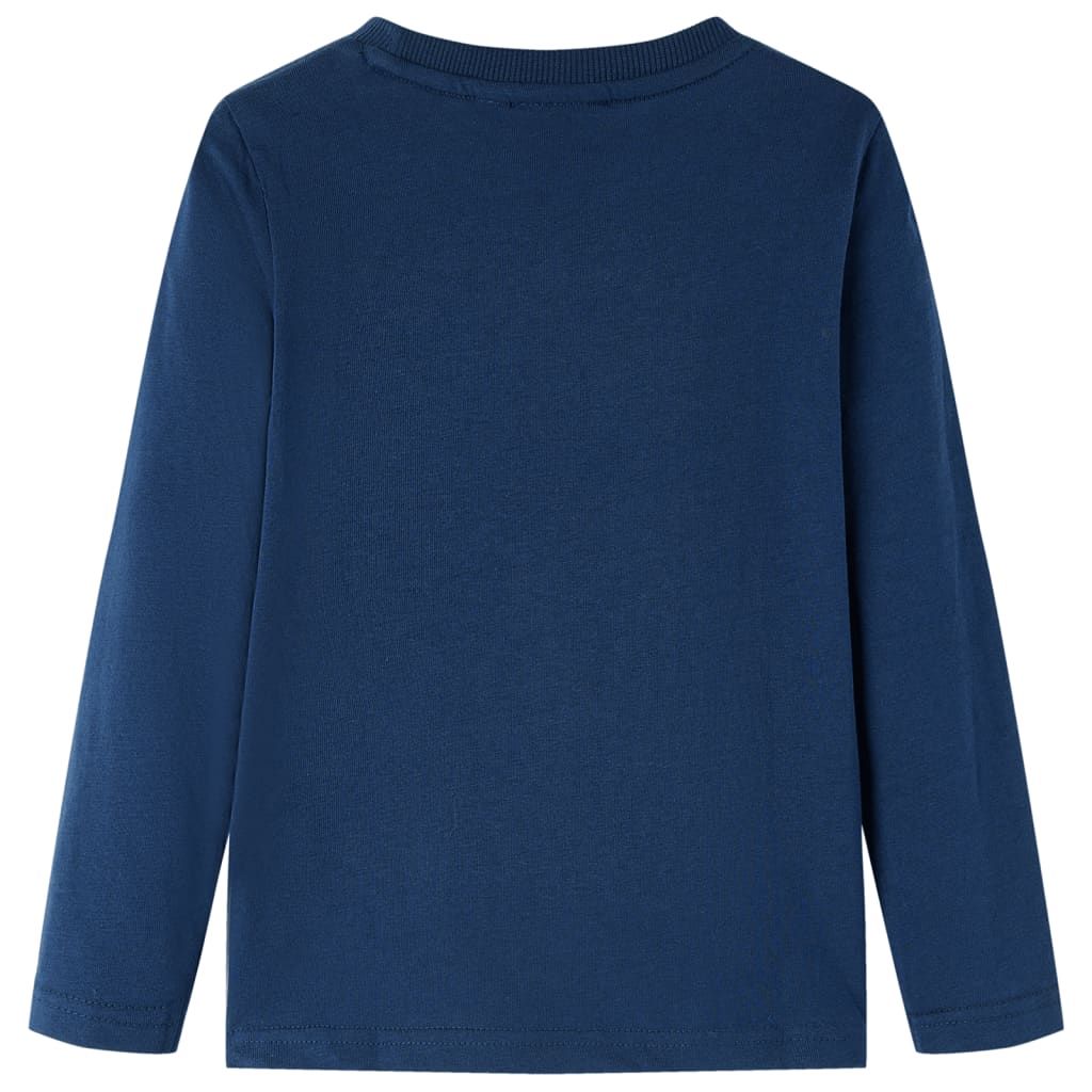 Maglietta da Bambino Maniche Lunghe Blu Marino 104 vidaXL