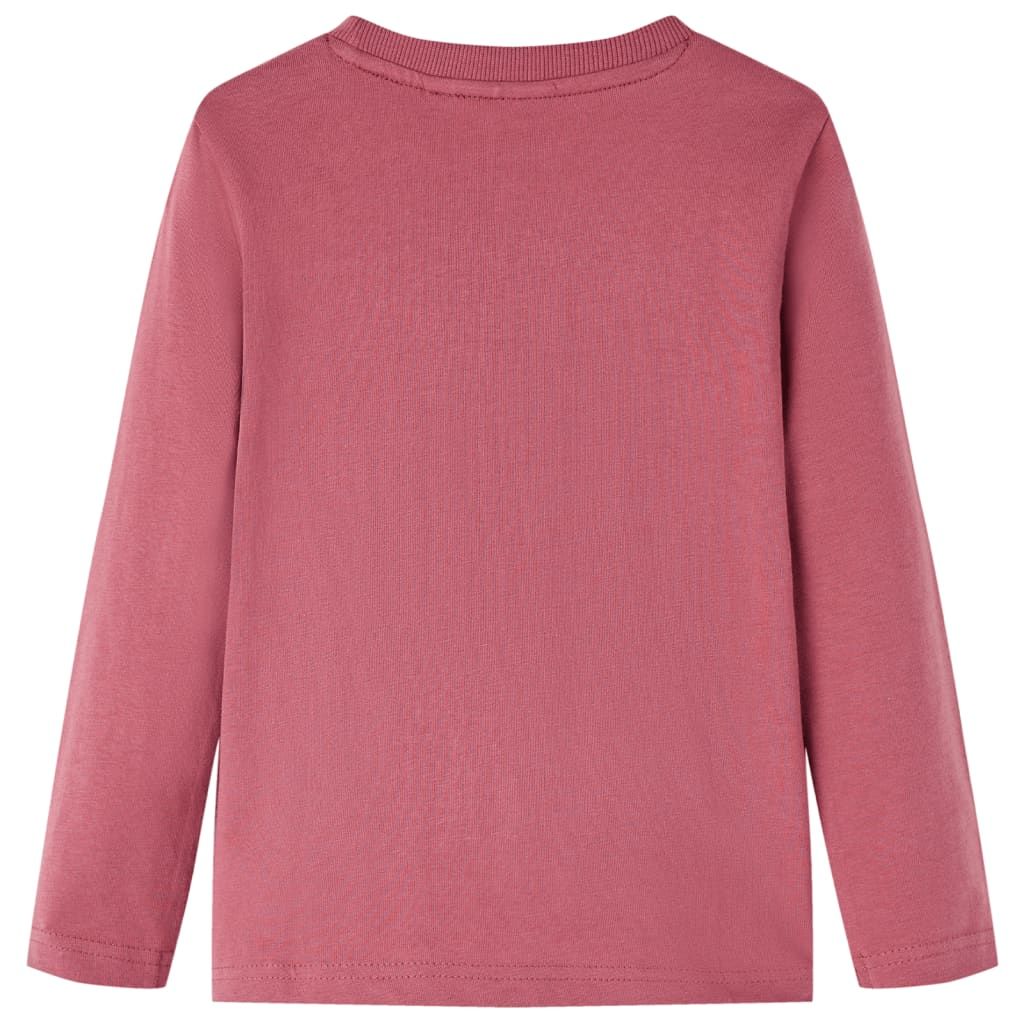 Maglietta da Bambino a Maniche Lunghe Rosso Scuro 104 vidaXL