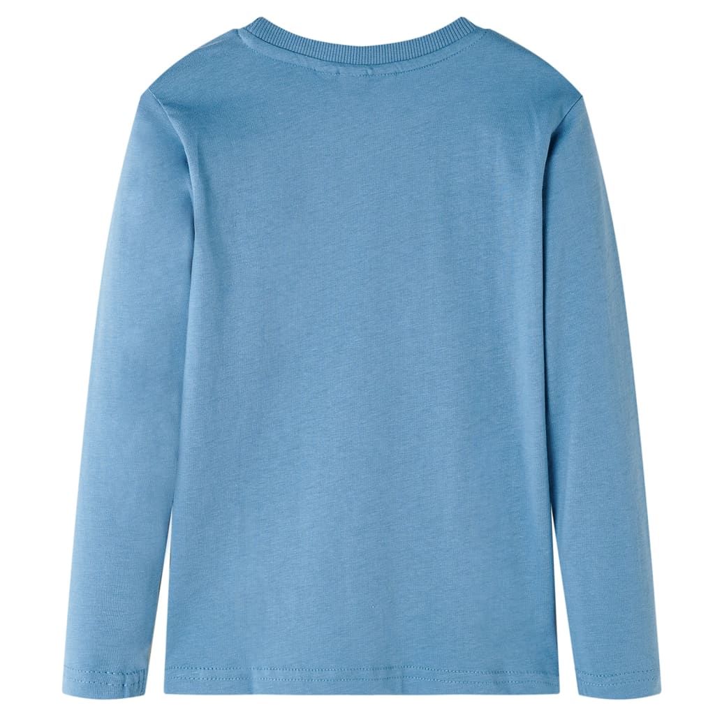 Maglietta da Bambino a Maniche Lunghe Blu Medio 92 vidaXL