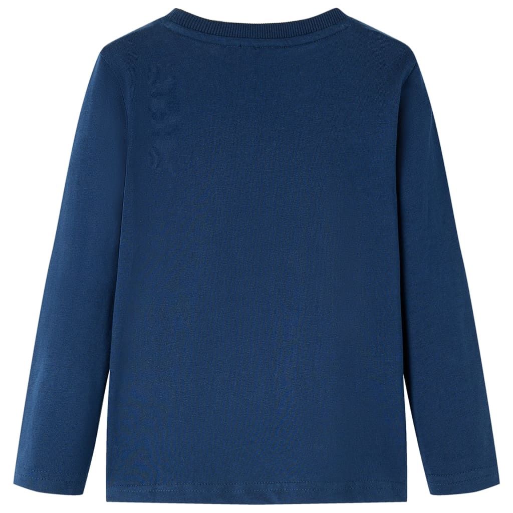 Maglietta da Bambino a Maniche Lunghe Blu Marino 104 vidaXL