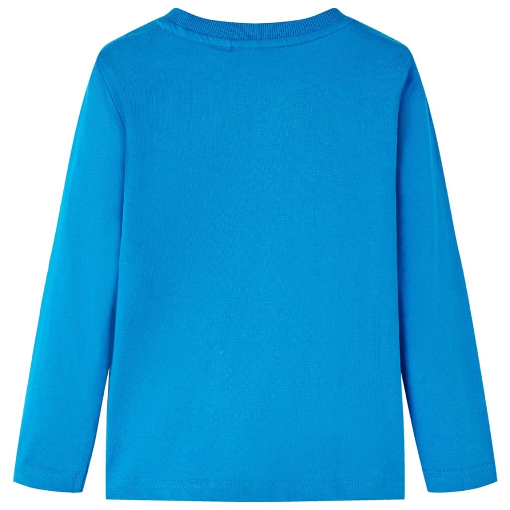Maglietta da Bambino Maniche Lunghe Blu Cobalto 116 vidaXL