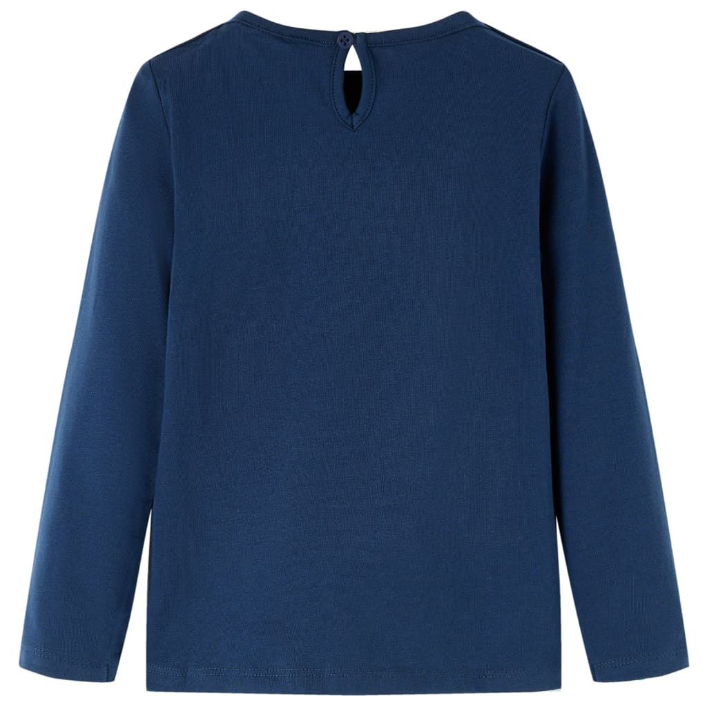 Maglietta per Bambini Maniche Lunghe Blu Marino 128 vidaXL