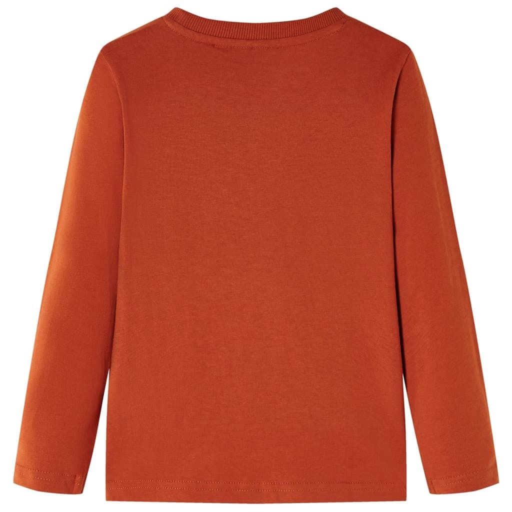 Maglietta da Bambino Maniche Lunghe Ruggine Chiaro 128 vidaXL