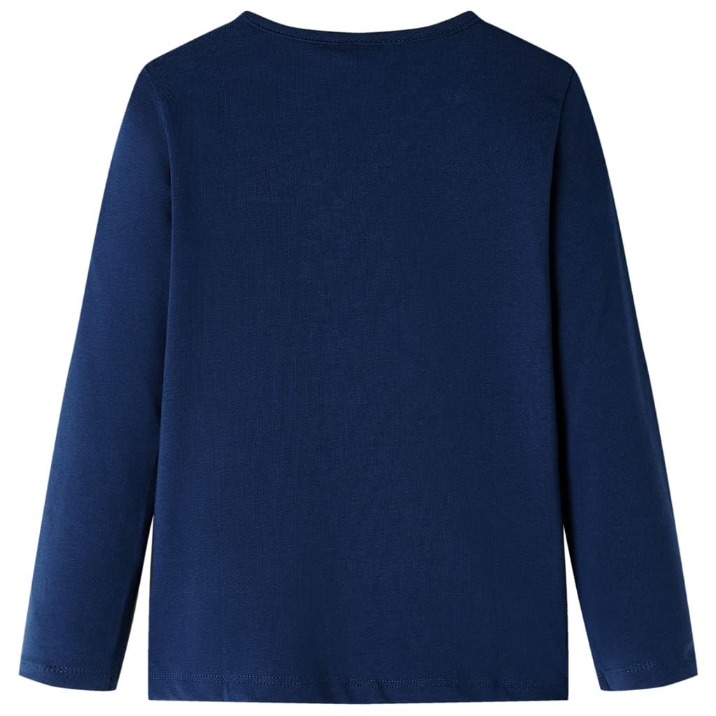 Maglietta da Bambina a Maniche Lunghe Blu Marino 116 vidaXL