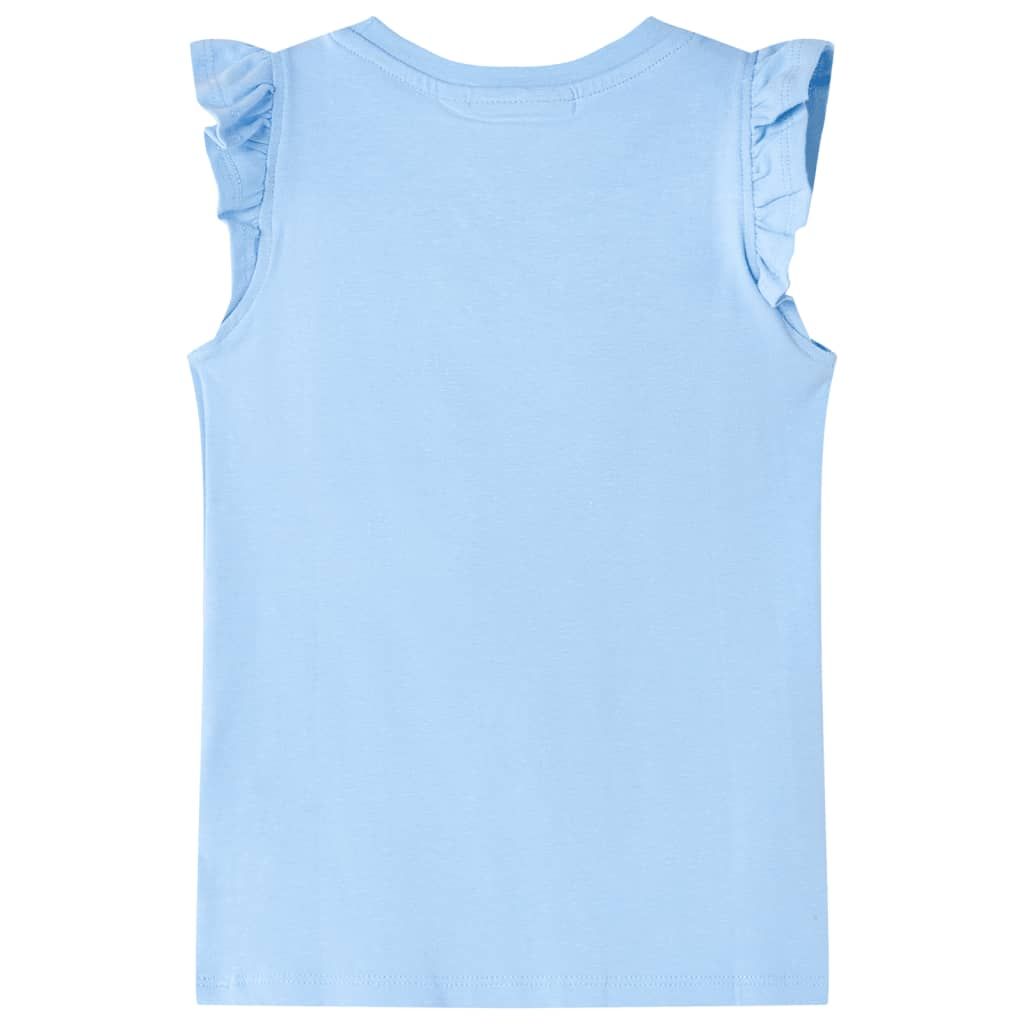 Maglietta da Bambina Maniche Volant Azzurra 104 vidaXL