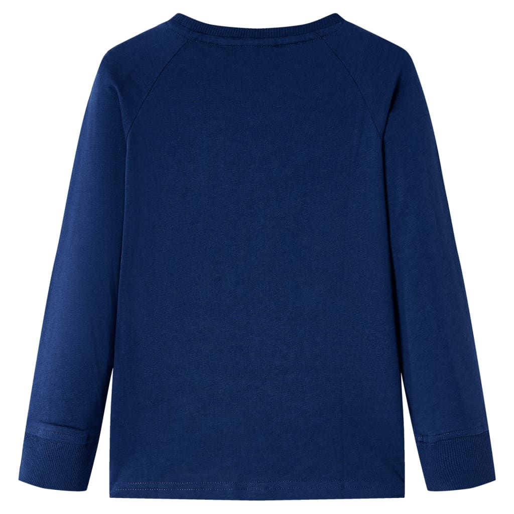 Maglietta Bambini Maniche Lunghe Blu Marino 116 vidaXL