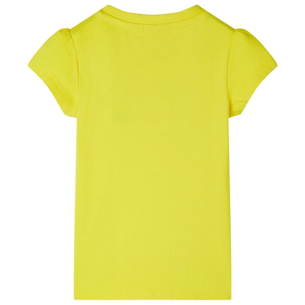 Maglietta Bambina Maniche Giallo Acceso 140 vidaXL