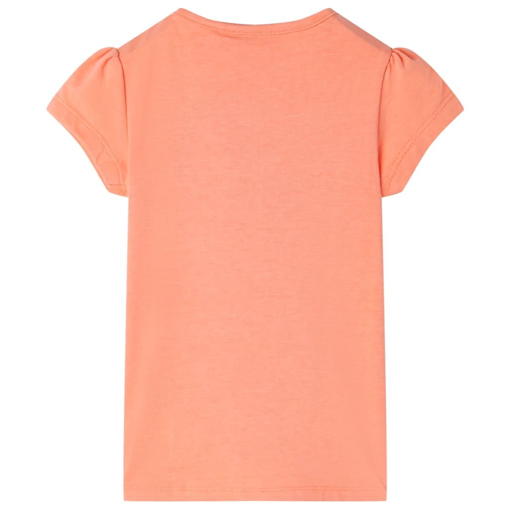 Maglietta da Bambina Arancione Neon 116 vidaXL