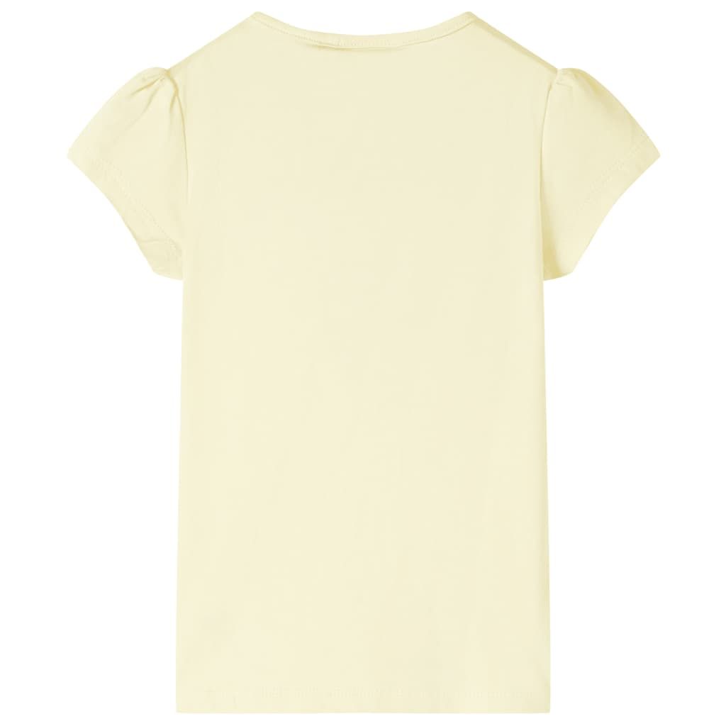 Maglietta da Bambina Giallo Tenue 116 vidaXL