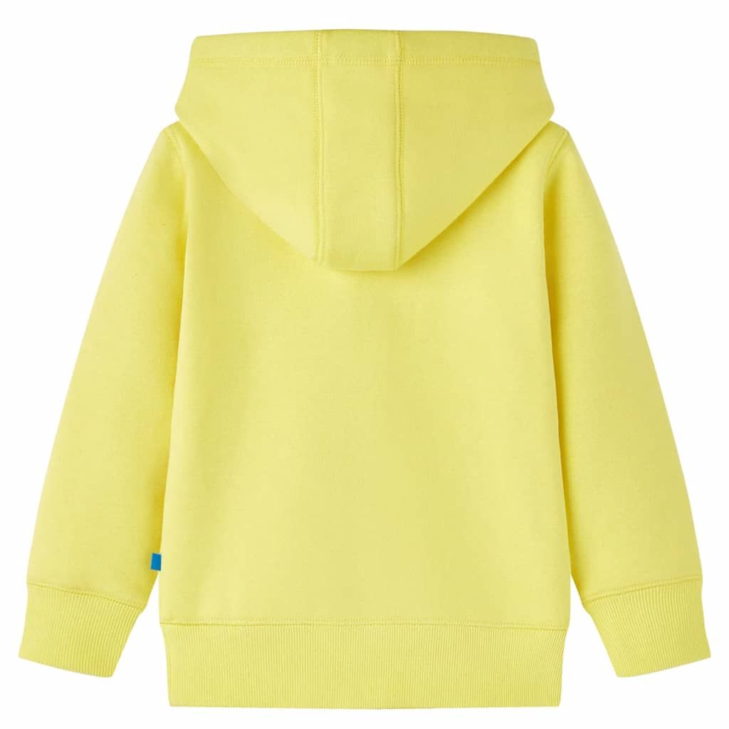 Felpa con Cappuccio e Cerniera per Bambini Giallo Chiaro 92 vidaXL