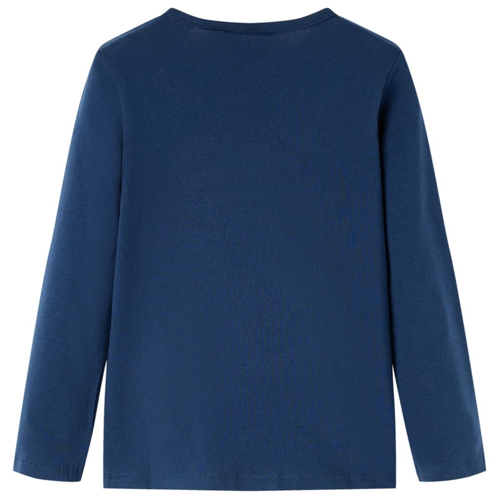 Maglietta da Bambina a Maniche Lunghe Blu Marino 104 vidaXL