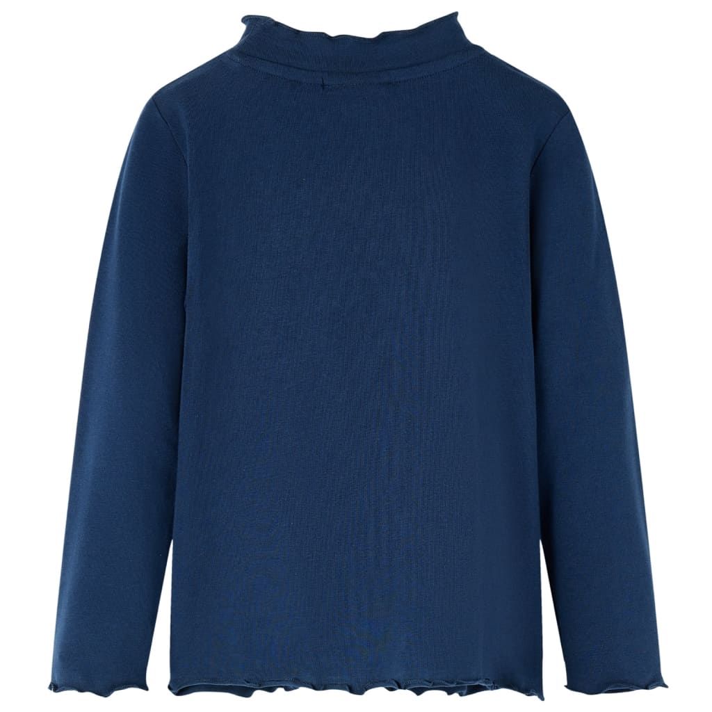 Maglietta Bambina Maniche Lunghe Blu Marino 128 vidaXL