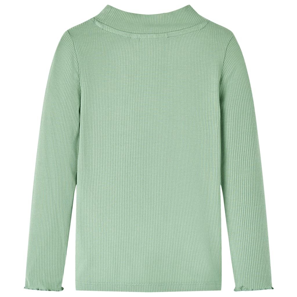 Maglietta da Bambina Maniche Lunghe a Lupetto Menta Scuro 128 vidaXL