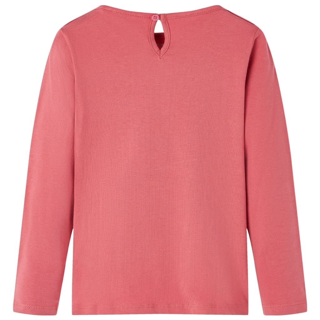 Maglietta da Bambina a Maniche Lunghe Rosa Antico 128 vidaXL