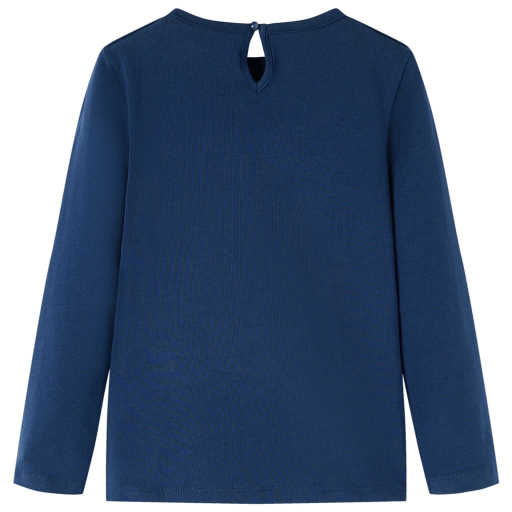 Maglietta da Bambina a Maniche Lunghe Blu Marino 92 vidaXL