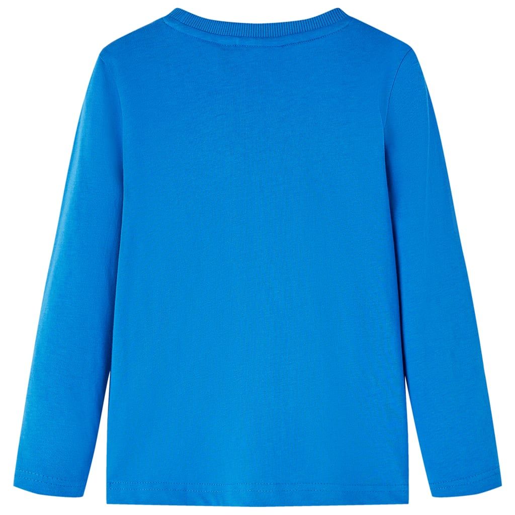 Maglietta da Bambino Maniche Lunghe Blu Cobalto 128 vidaXL