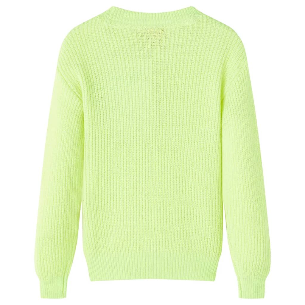 Maglione da Bambina Lavorato a Mano Giallo Neon 128 vidaXL