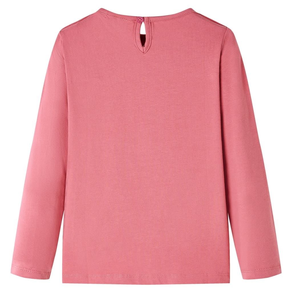 Maglietta da Bambina a Maniche Lunghe Rosa Antico 116 vidaXL