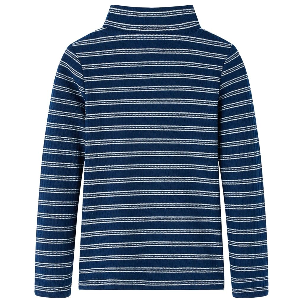 Maglietta da Bambina a Maniche Lunghe Blu Marino 128 vidaXL