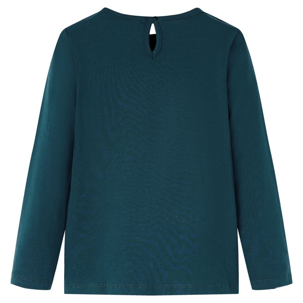 Maglietta per Bambini a Maniche Lunghe Verde Scuro 104 vidaXL