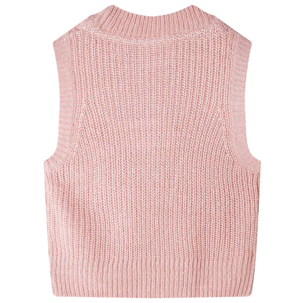 Gilet da Bambina Lavorato a Maglia Rosa Chiaro 104 vidaXL
