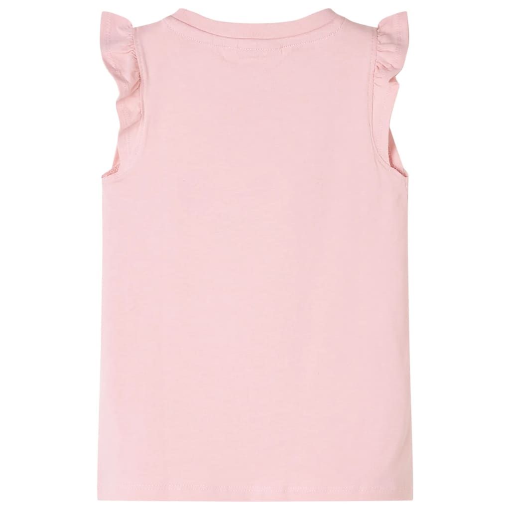 Maglietta da Bambina con Maniche Volant Rosa Chiaro 116 vidaXL