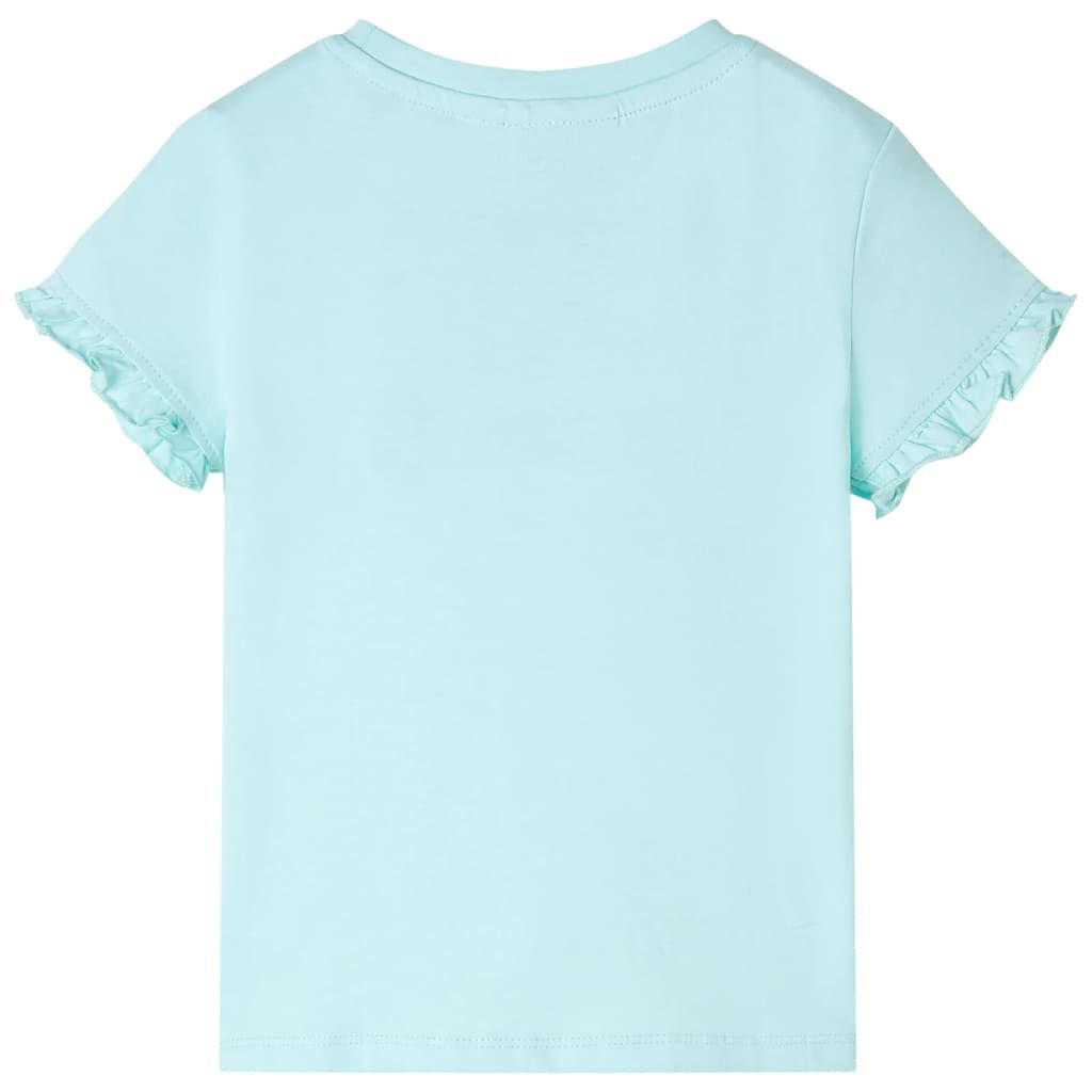 Maglietta da Bambina Maniche Corte Acqua Chiaro 116 vidaXL