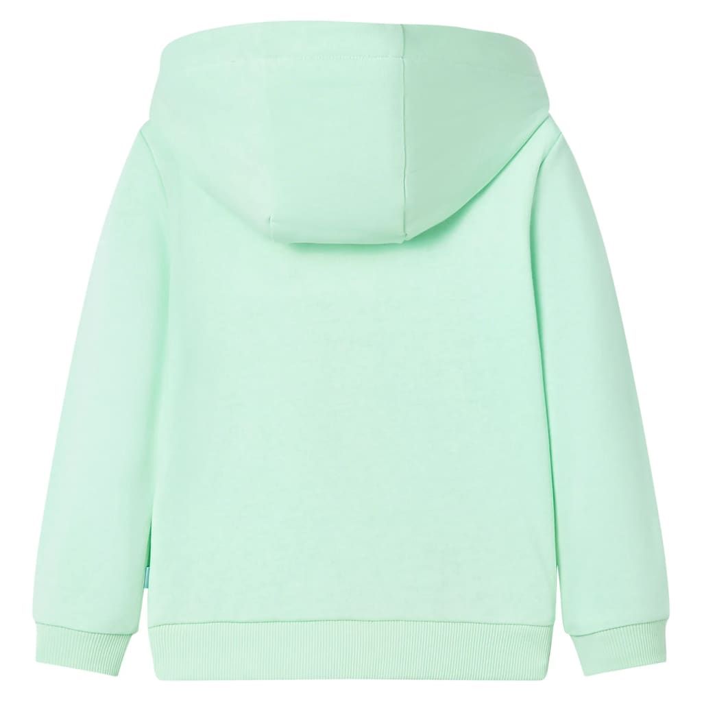 Felpa con Cappuccio e Cerniera per Bambini Verde Brillante 92 vidaXL