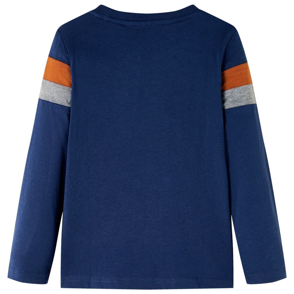 Maglietta da Bambino a Maniche Lunghe Blu Marino 104 vidaXL