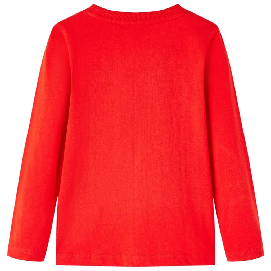 Maglietta da Bambino Maniche Lunghe Rossa 104 vidaXL
