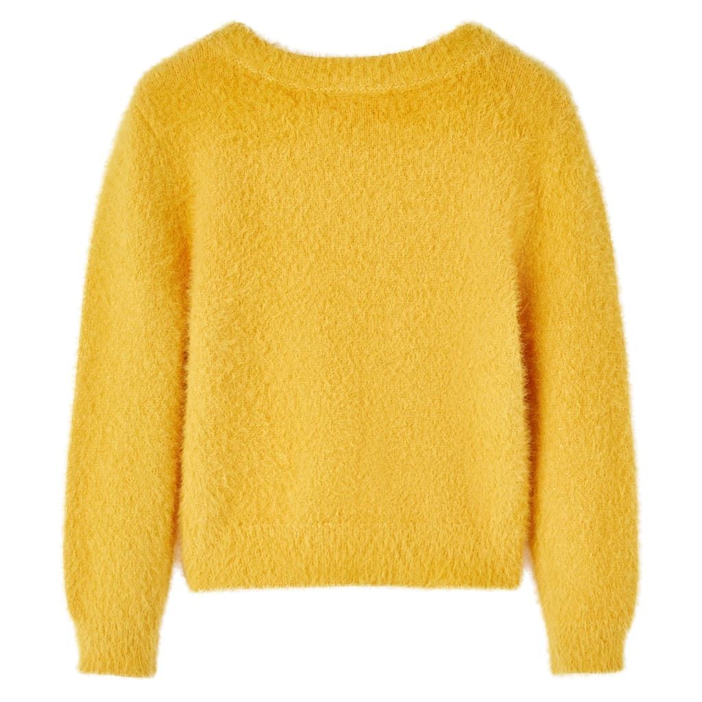Maglione per Bambini Lavorato a Maglia Ocra 140 vidaXL