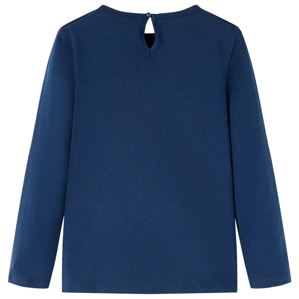 Maglietta per Bambini Maniche Lunghe Blu Marino 128 vidaXL