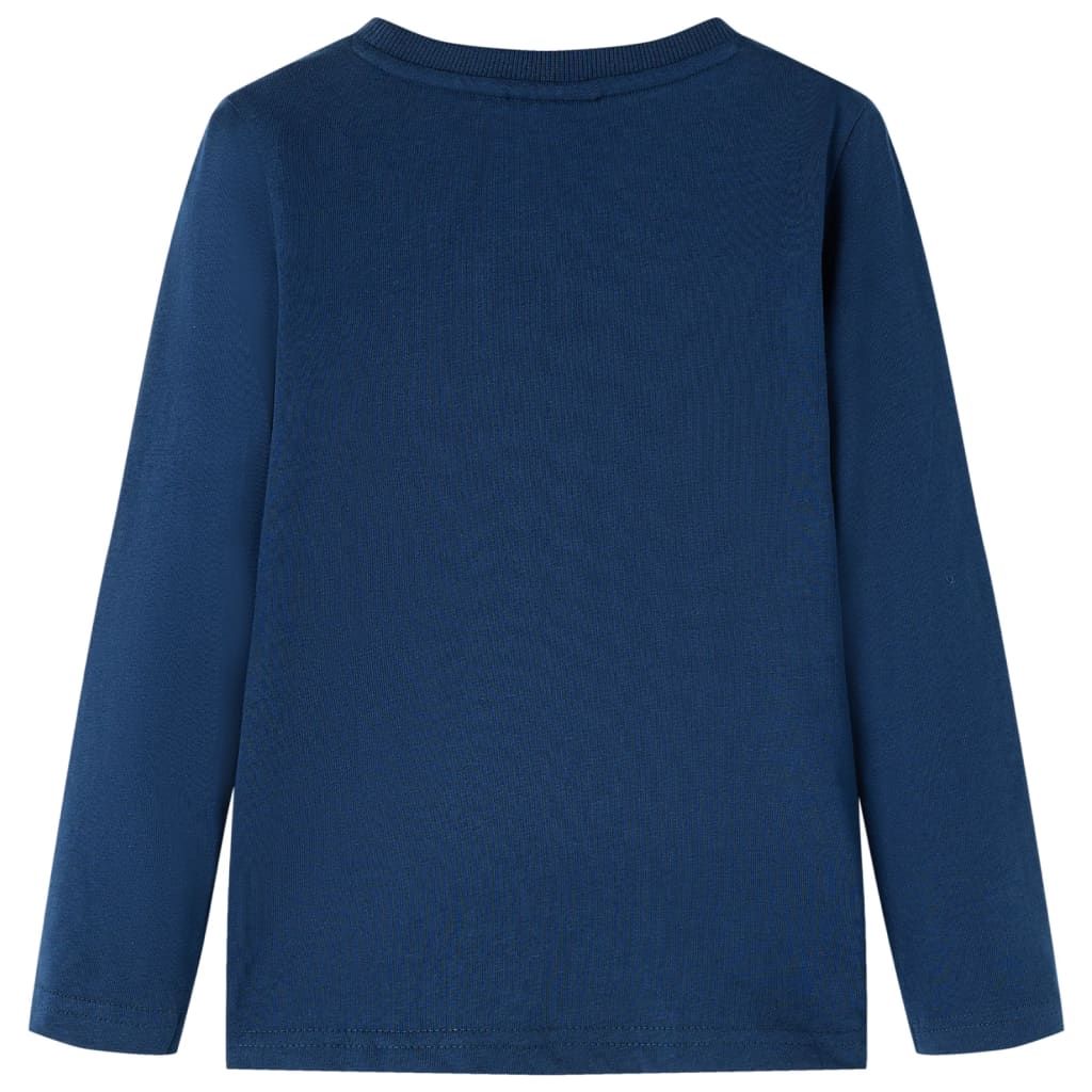 Maglietta da Bambino a Maniche Lunghe Blu Marino 128 vidaXL