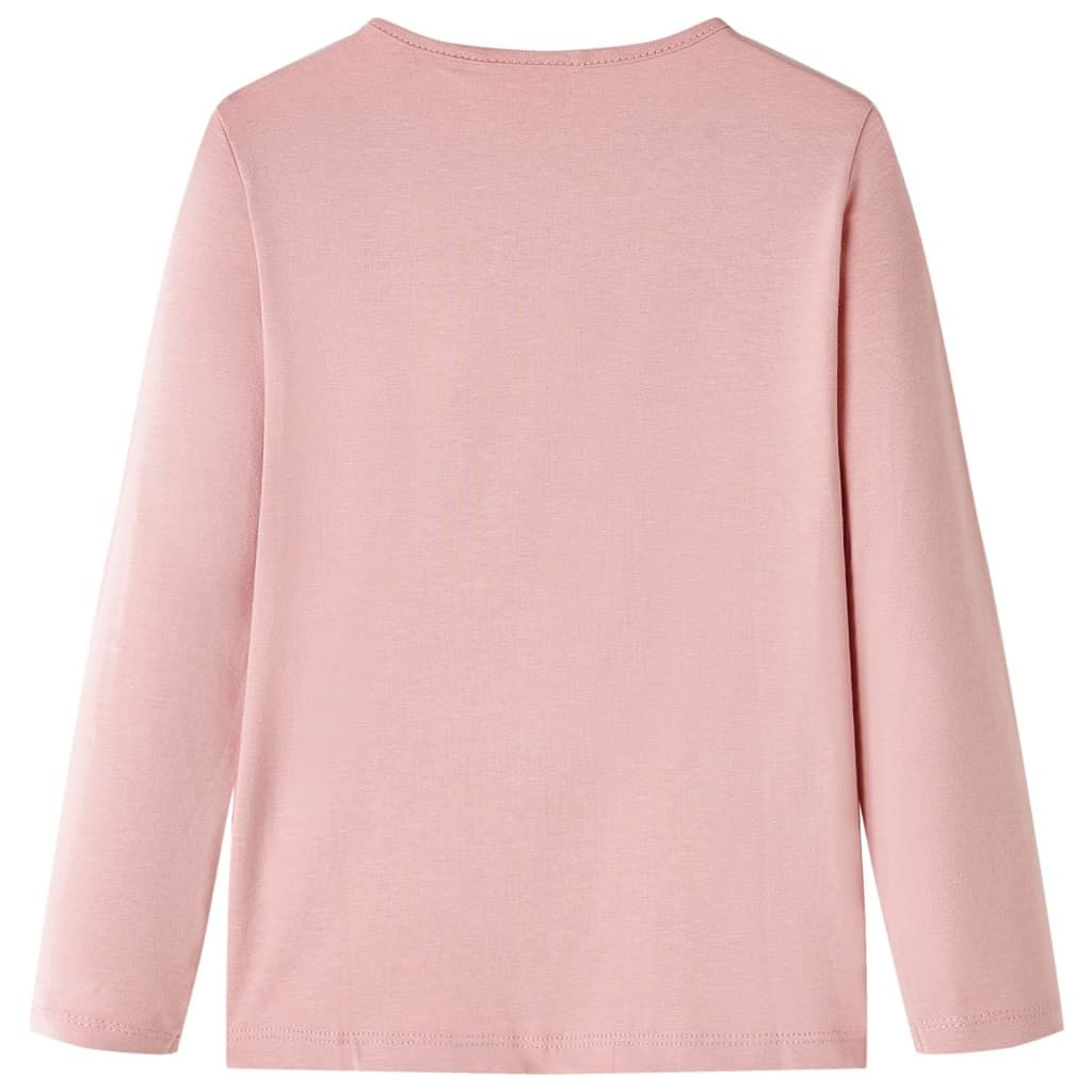 Maglietta da Bambina a Maniche Lunghe Rosa Chiaro 116 vidaXL