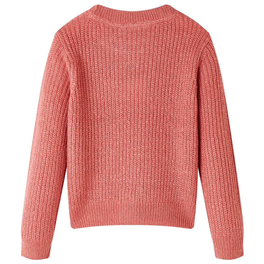 Maglione da Bambina Lavorato a Maglia Rosa Medio 140 vidaXL
