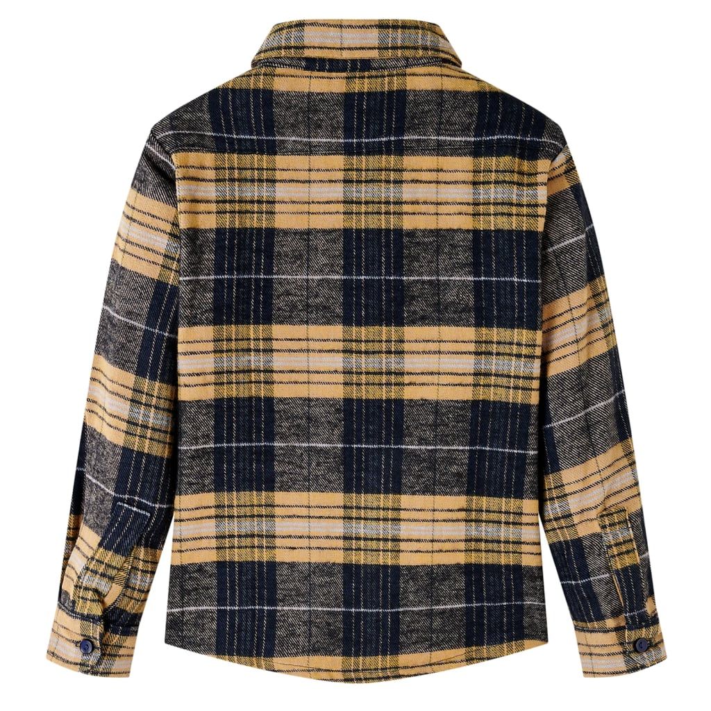 Camicia a Quadri da Bambino Gialla e Nera 92 vidaXL