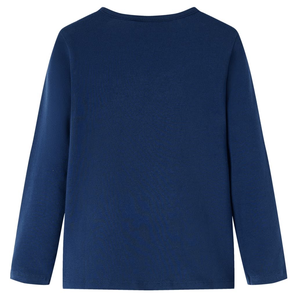 Maglietta da Bambina a Maniche Lunghe Blu Marino 92 vidaXL