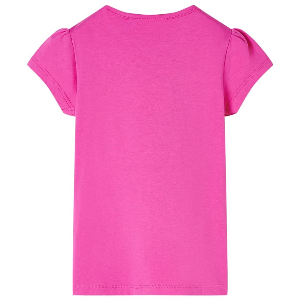 Maglietta da Bambina Maniche Aletta Rosa Scuro 116 vidaXL