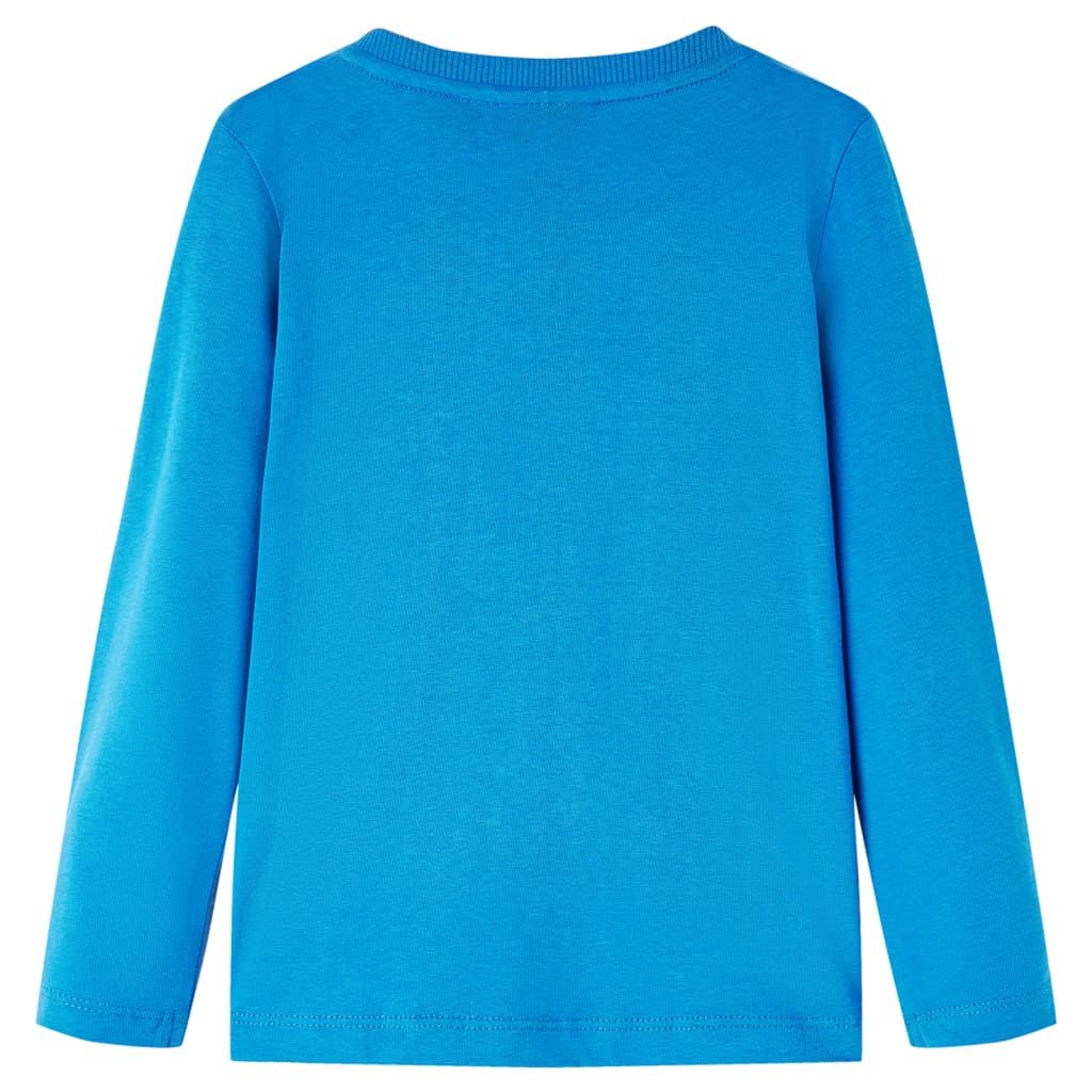 Maglietta da Bambino a Maniche Lunghe Blu Cobalto 116 vidaXL