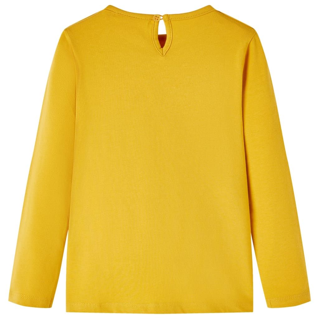 Maglietta per Bambini Maniche Lunghe Ocra Scuro 116 vidaXL
