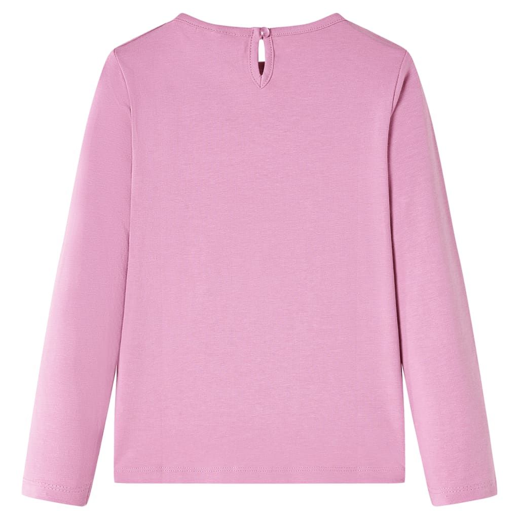 Maglietta per Bambini Maniche Lunghe Rosa Bruciato 104 vidaXL