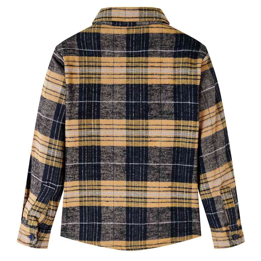 Camicia a Quadri da Bambino Gialla e Nera 116 vidaXL