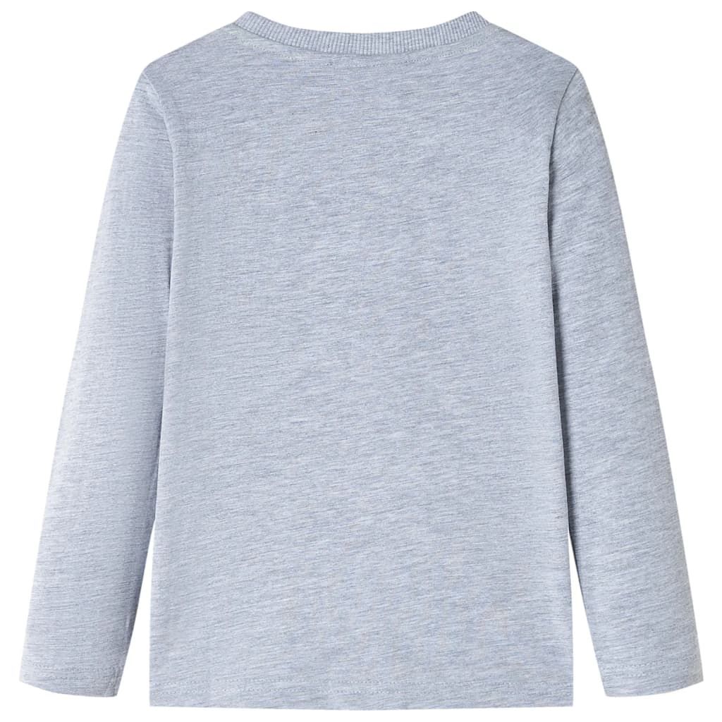 Maglietta Bambino a Maniche Lunghe Grigio Mélange 128 vidaXL